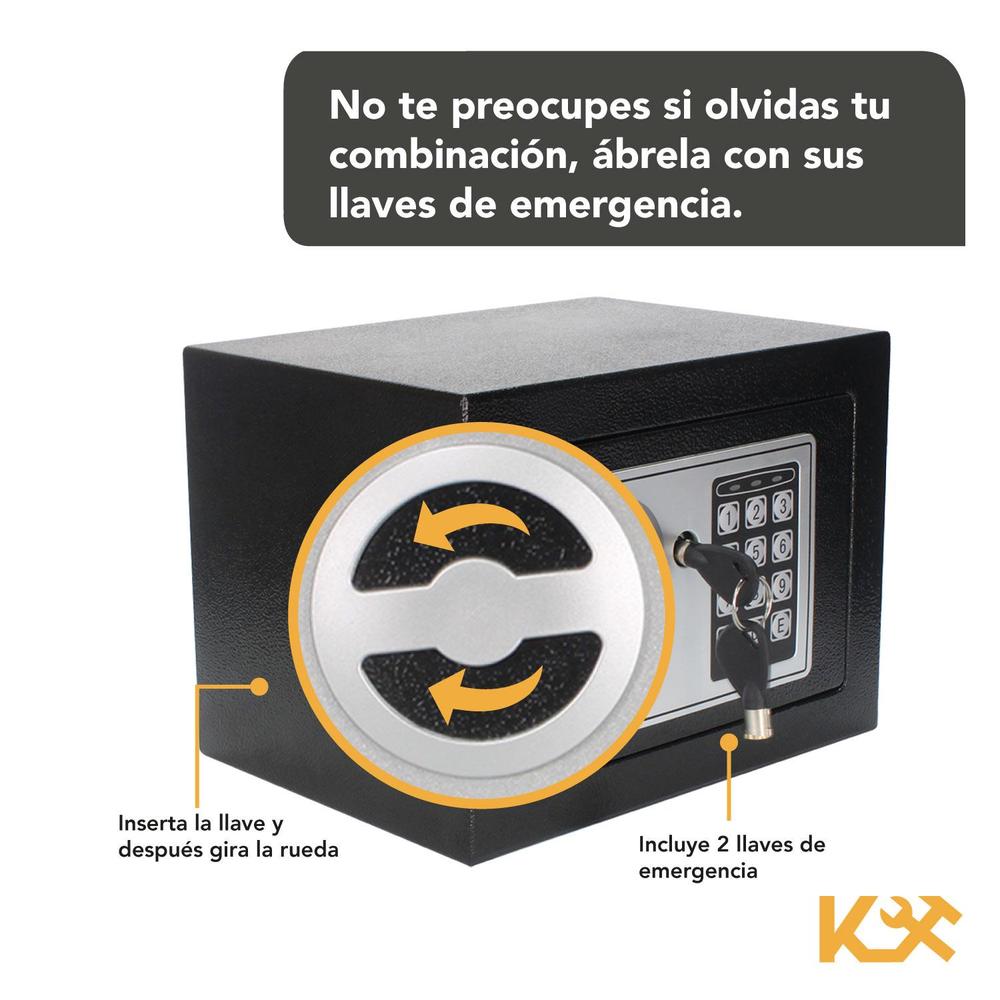 Caja Fuerte Negra De Seguridad Digital Con Llave Pequeña