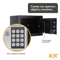 Thumbnail for Caja Fuerte Negra De Seguridad Digital Con Llave Pequeña