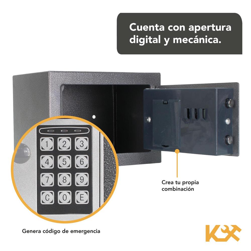 Caja Fuerte Negra De Seguridad Digital Con Llave Pequeña