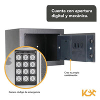 Thumbnail for Caja Fuerte Negra De Seguridad Digital Con Llave Pequeña