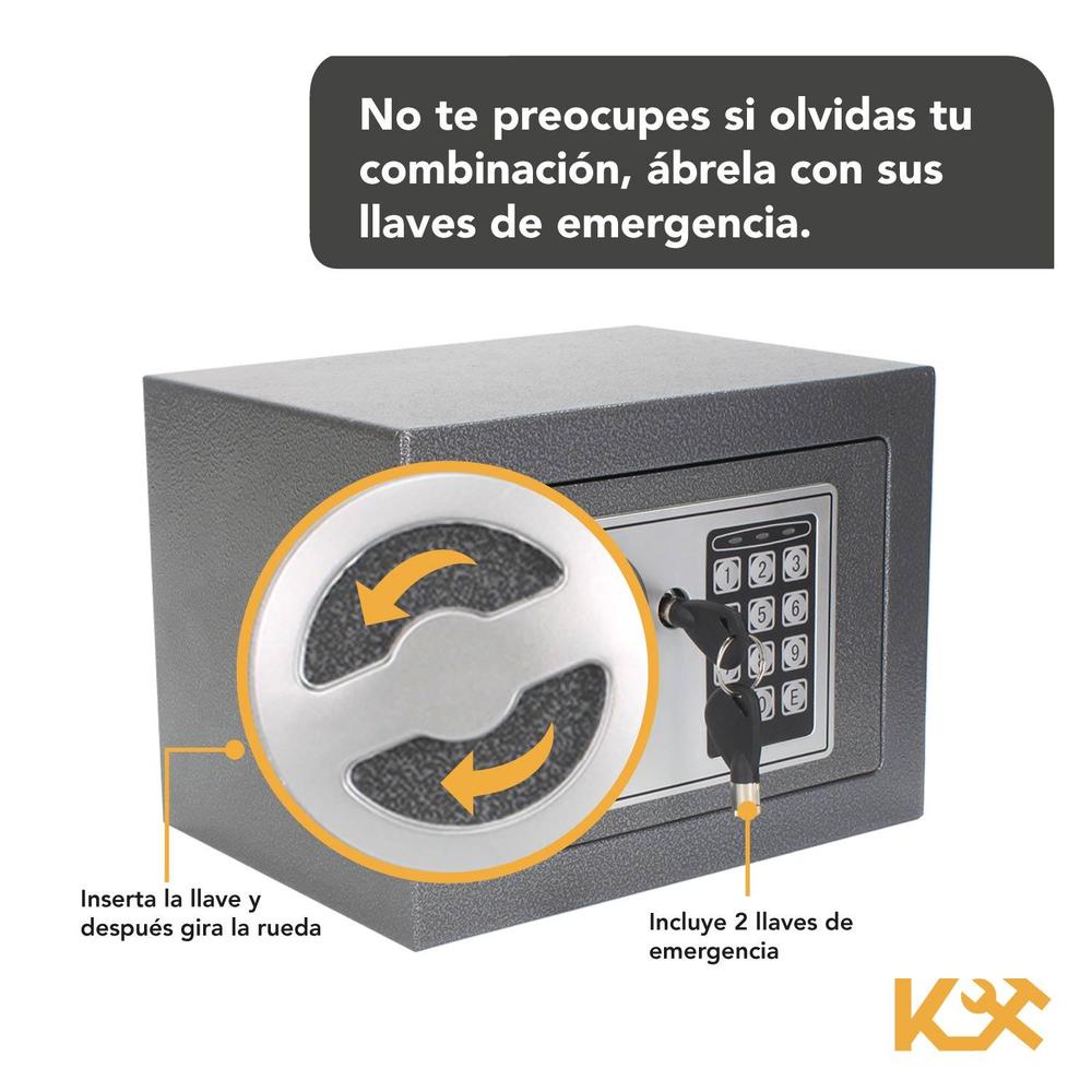 Caja Fuerte Negra De Seguridad Digital Con Llave Pequeña