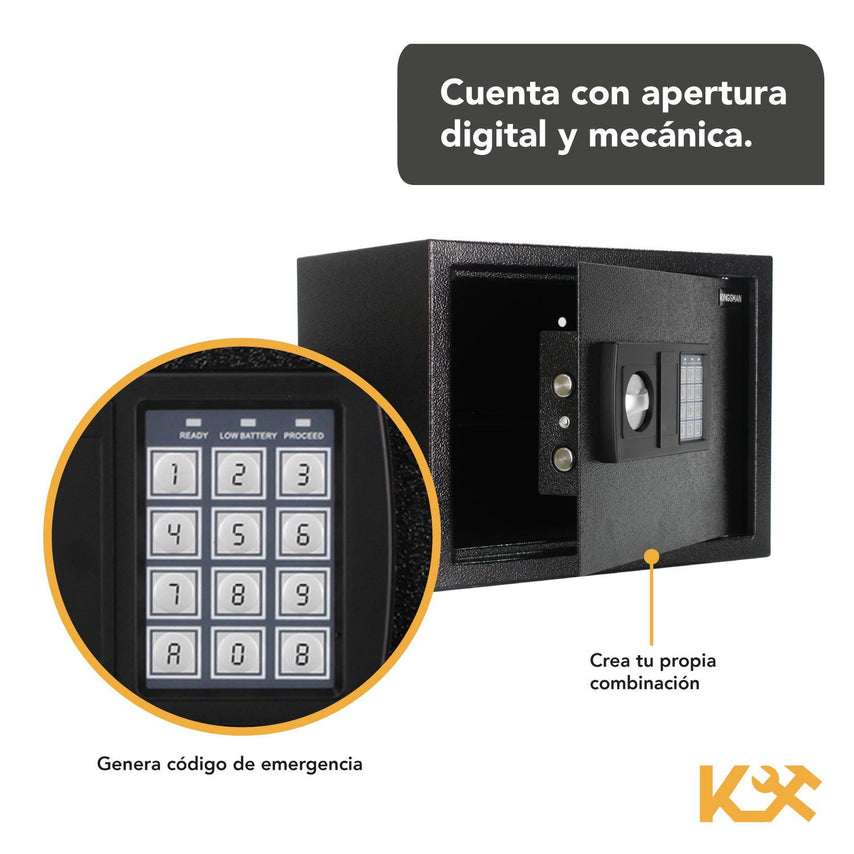 Caja Fuerte Seguridad Grande Digital Llave 30 x 38 x 30 cm KingsmanKMCF38N