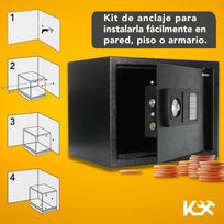 Caja Fuerte Seguridad Grande Digital Llave 30 x 38 x 30 cm KingsmanKMCF38N