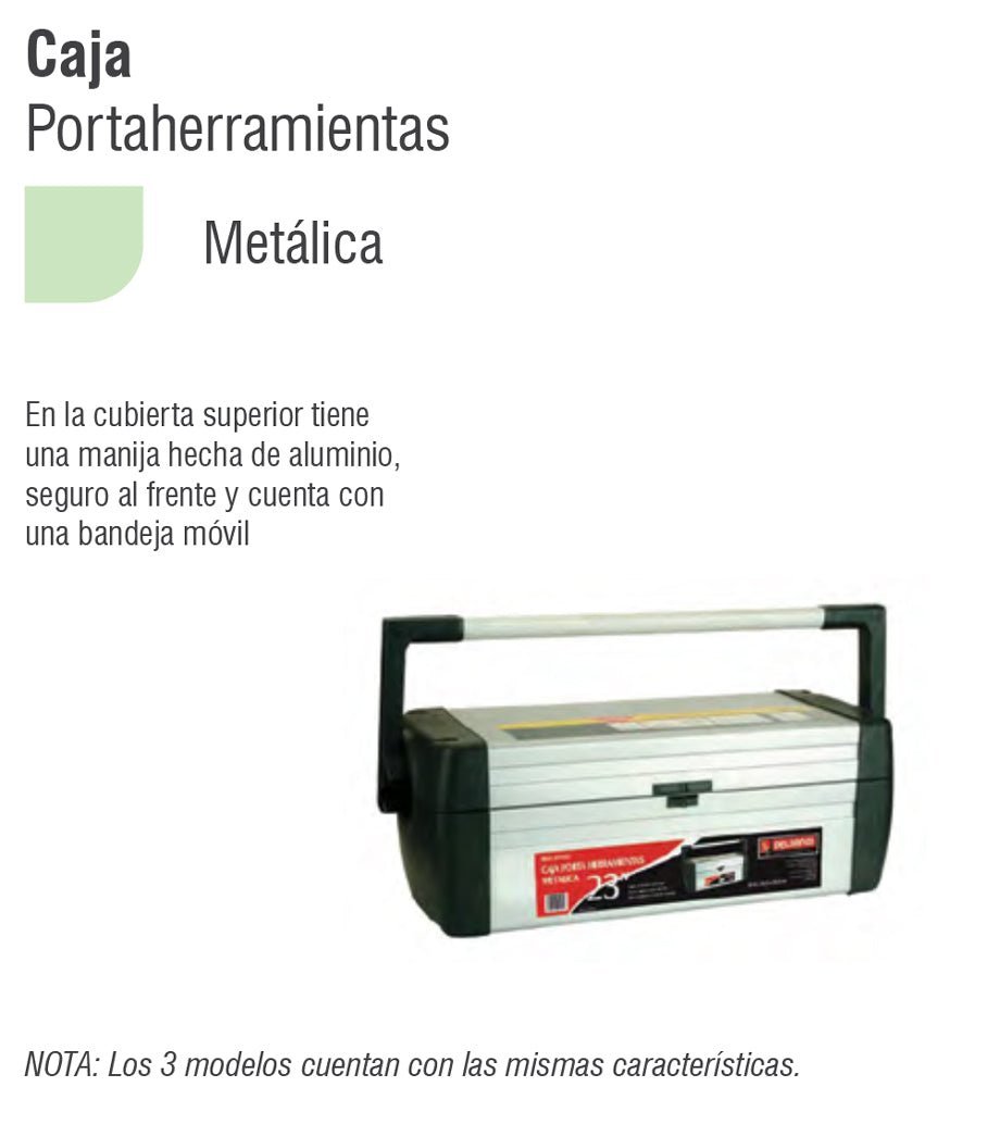 Caja Portaherramientas Metalica 23 Pulgadas Modelo 301123 Peldaños