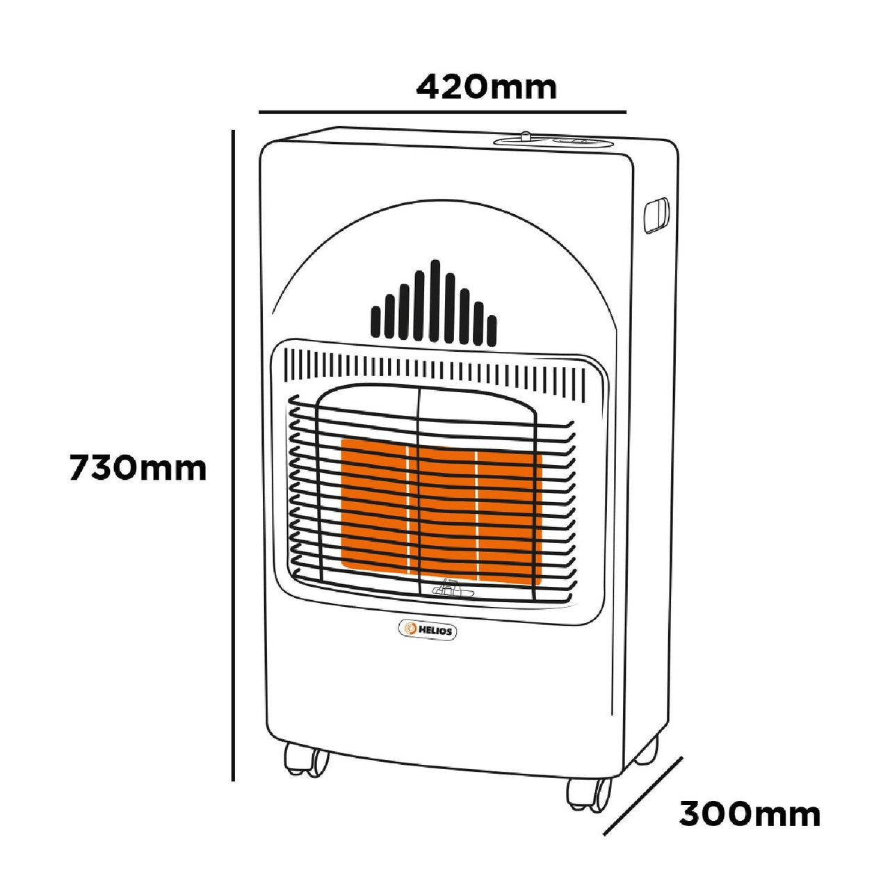 Calefactor Calentador De Gas LP Helios Portátil 3 Niveles