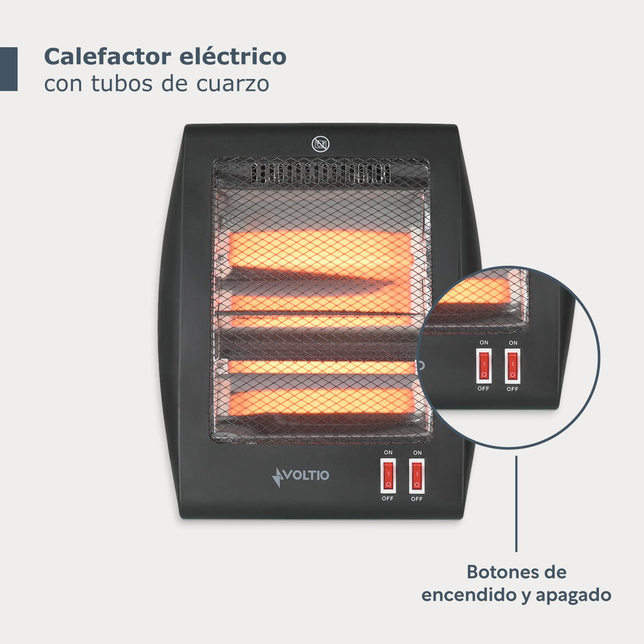 Calefactor Calentador Electrico De Cuarzo 2 Niveles 800W