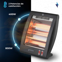 Calefactor Calentador Electrico De Cuarzo 2 Niveles 800WCEC2NVOLT