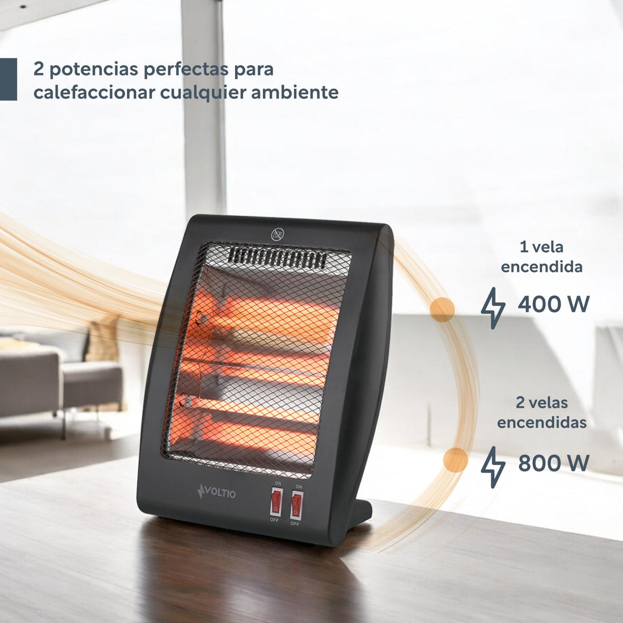 Calefactor Calentador Electrico De Cuarzo 2 Niveles 800W