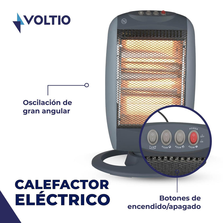 Calefactor Calentador Halogeno Eléctrico De Cuarzo 3 NivelesCEC3VOLT