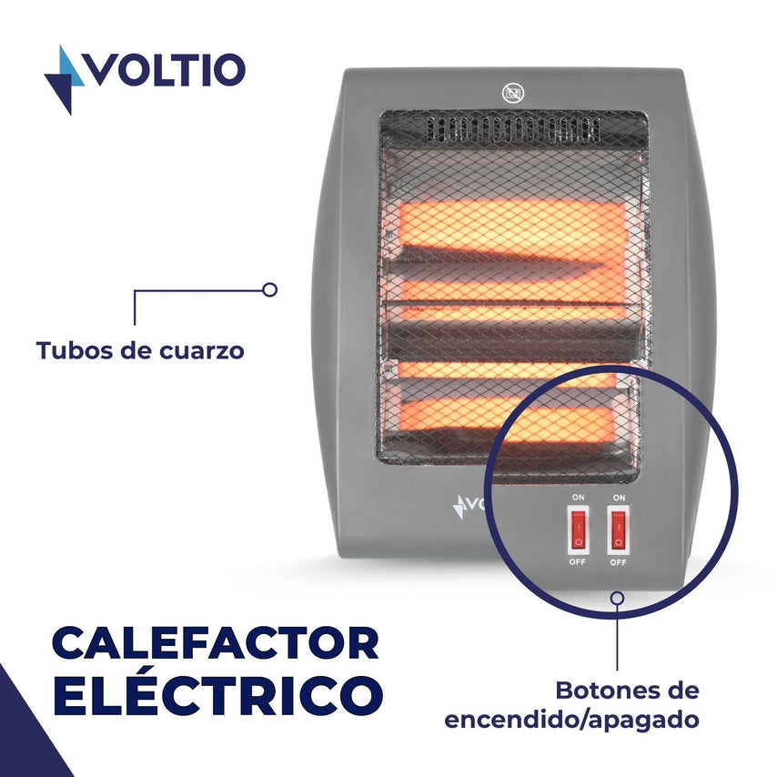 Calefactor Electrico De Cuarzo 800W Calentador 2 NivelesCEC2GVOLT