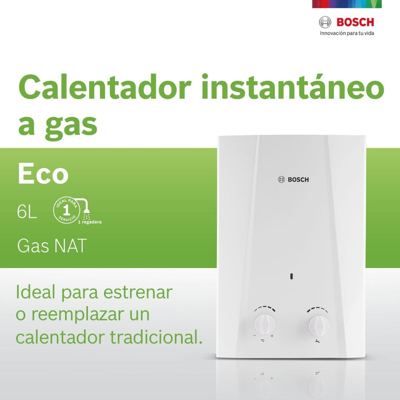 Calentador De Agua Instantaneo 1 Servicio Eco 6 Gas Bosch