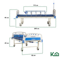 Cama De Hospital Manual Con Base de Colchon y Porta SueroKINGCH200