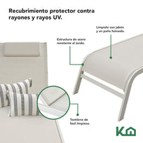 Camastro Exterior Textileno Reclinable Silla de Playa JardinKHLOUNGERLG