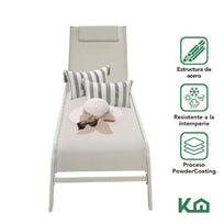 Camastro Exterior Textileno Reclinable Silla de Playa JardinKHLOUNGERLG