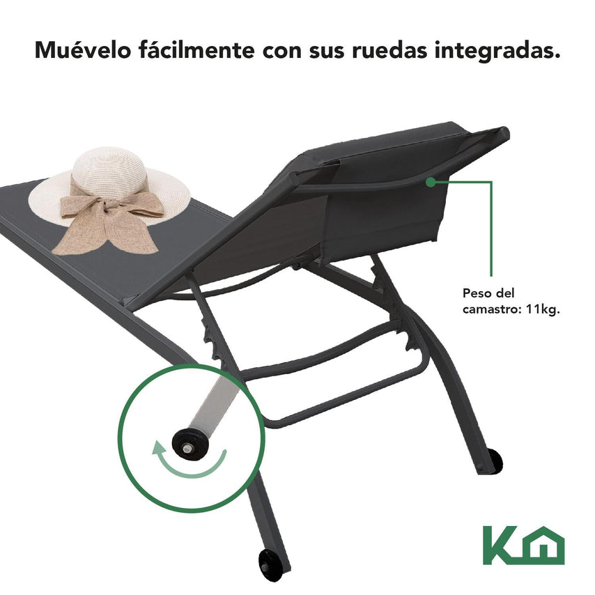 Camastro Exterior Textileno Reclinable Silla de Playa JardinKHLOUNGERLG