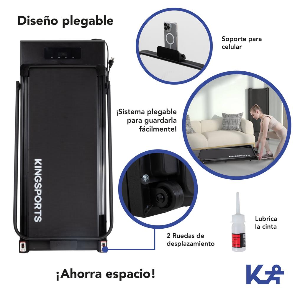 Caminadora Electrica Plegable 1.3 HP Banda Correr Kingsports