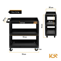 Carrito De Servicio 3 Niveles 120 kg Multiusos OrganizadorKMUTC3