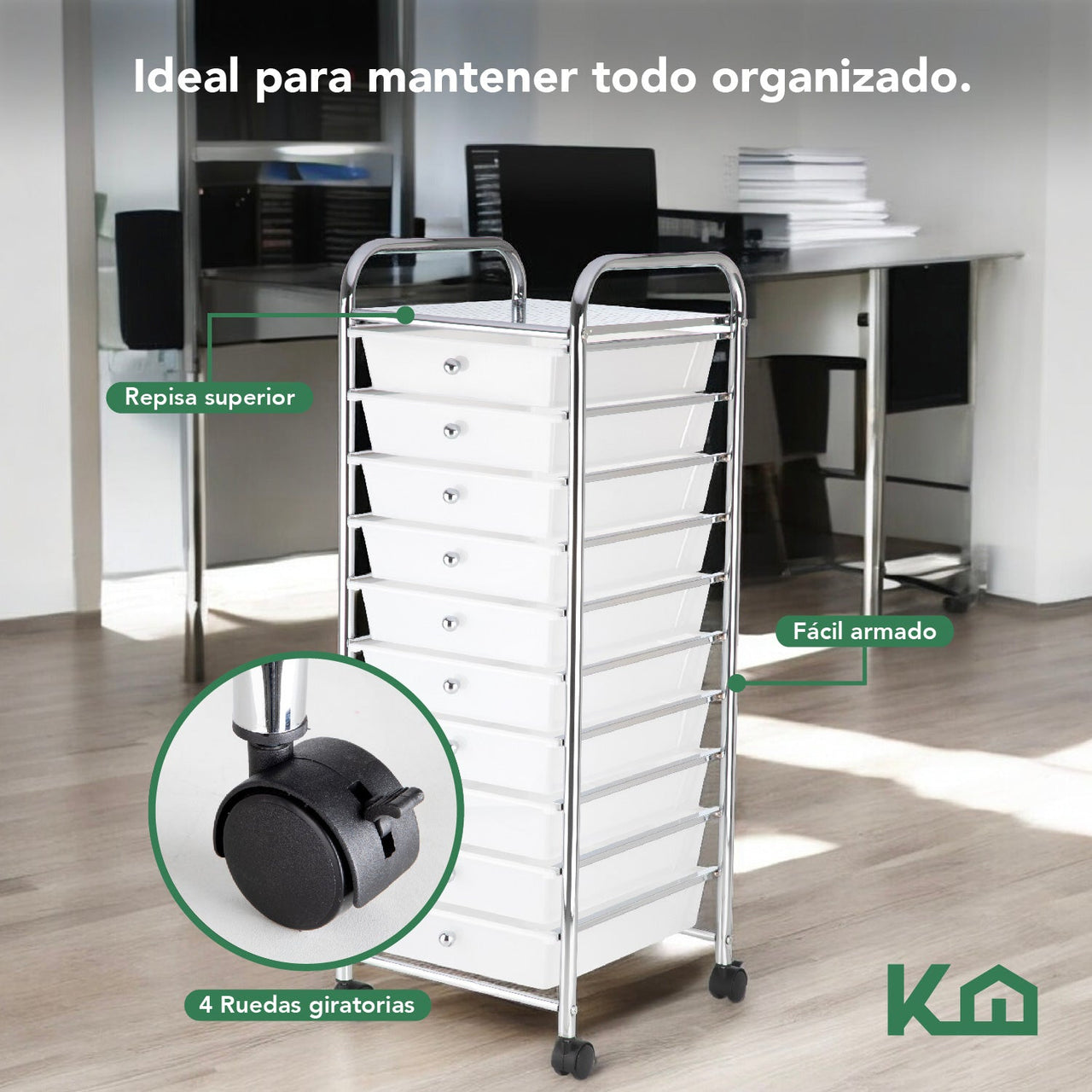 Carrito Organizador Estética Multiusos De 10 Niveles Cajones