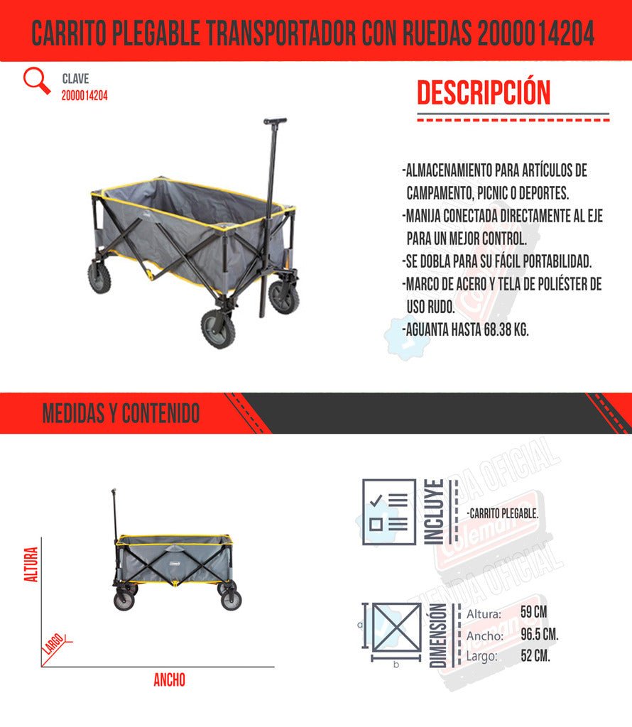 Carrito Plegable Transportador Con Ruedas 2000014204