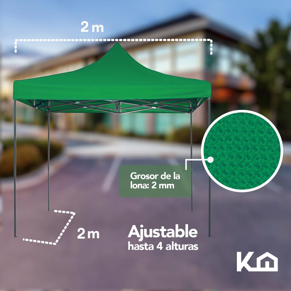 Toldo Carpa Impermeable Plegable Acero 2x2 M Blanco Bolsa