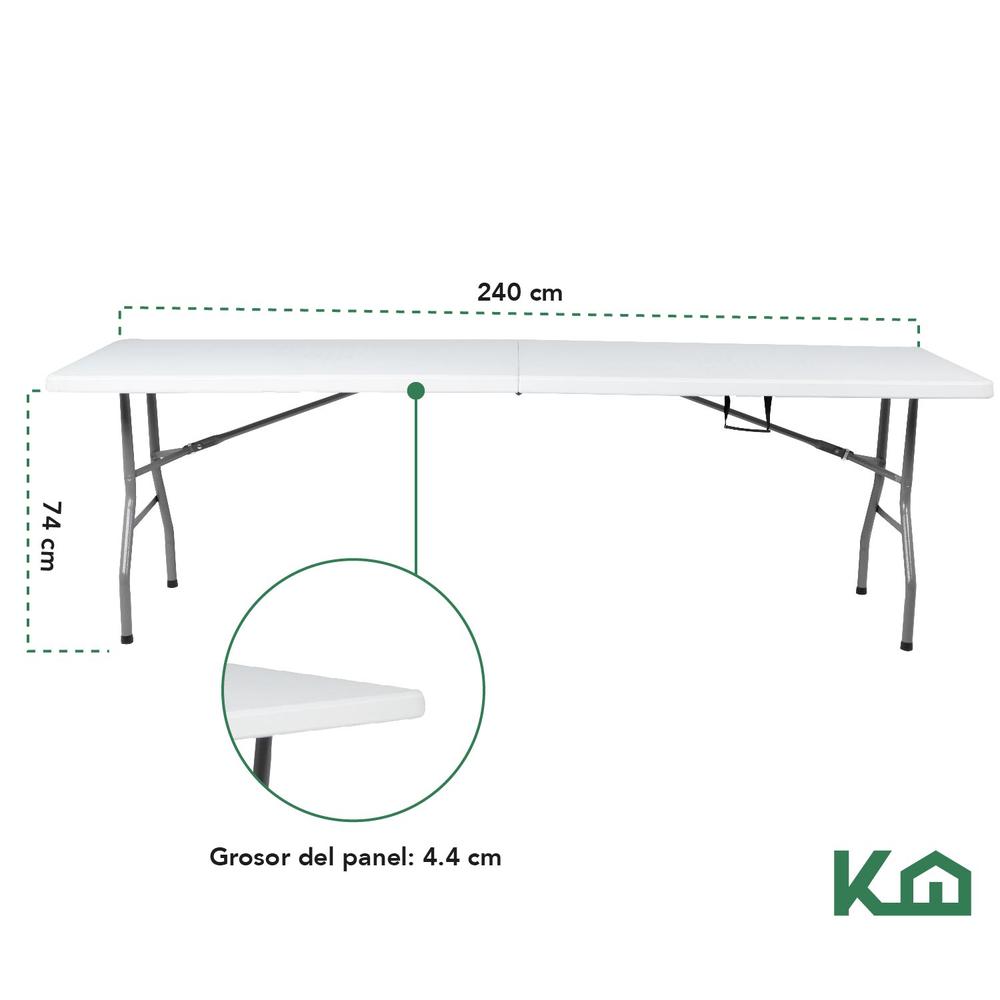 Mesas Plegables 240cm + 120cm Portatil Portafolio Jardin