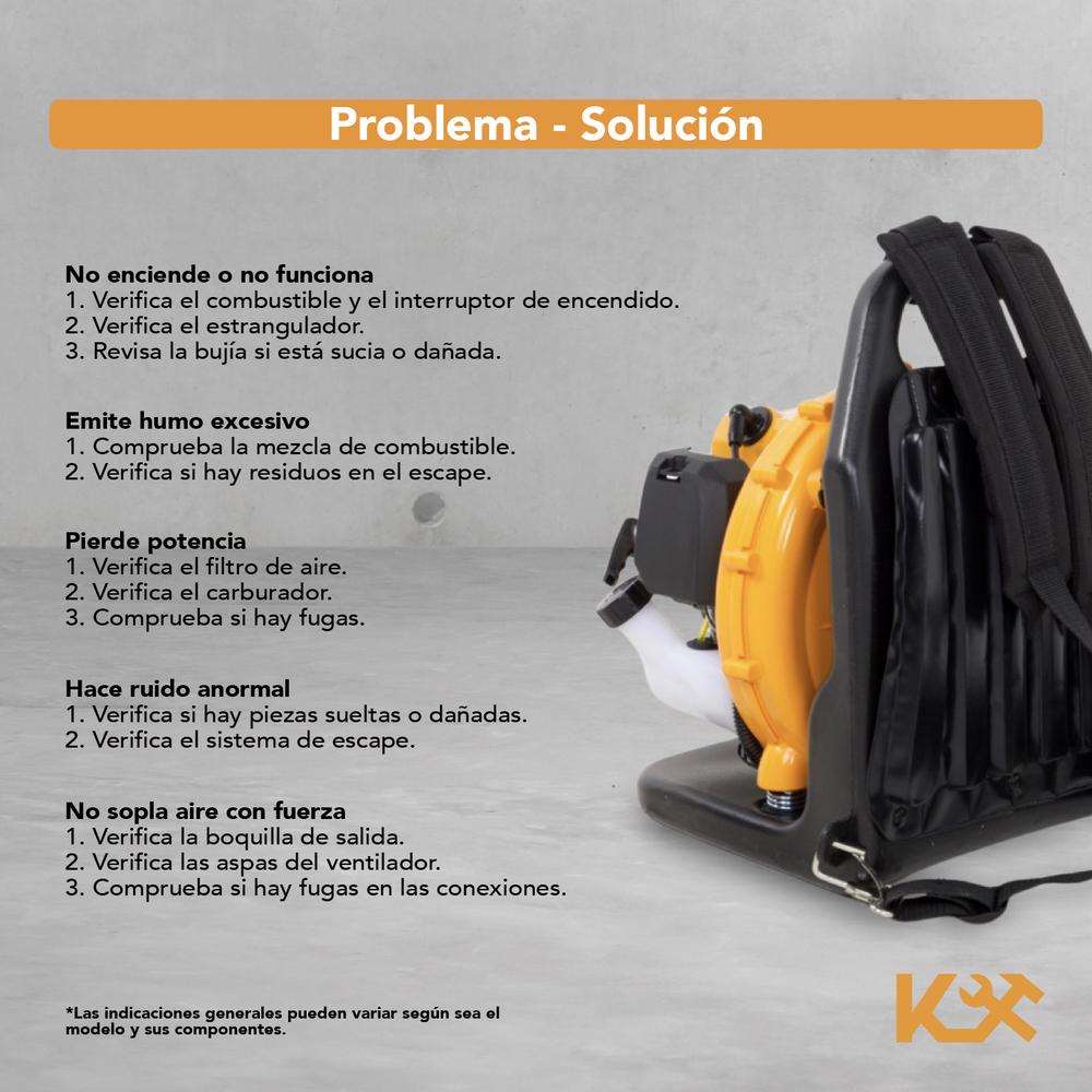 Sopladora Motor A Gasolina 2T 43 CC 2 HP De Mochila Kingsman