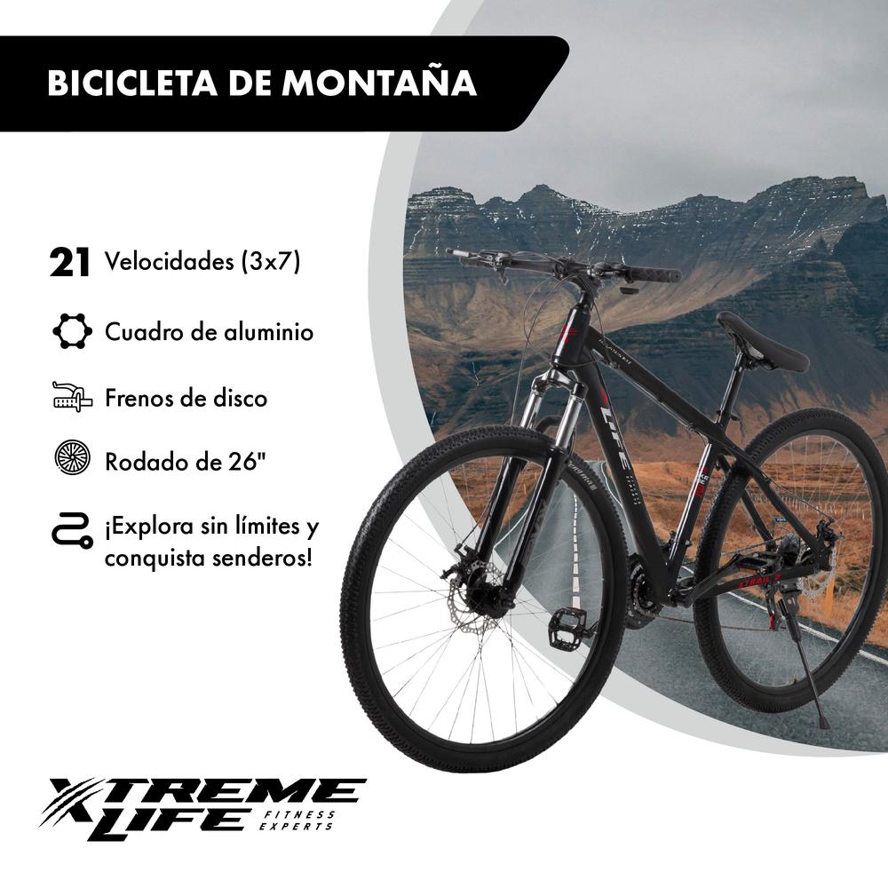 Bicicleta De Montaña Rodada 26 Acero 21 Vel Freno De Disco