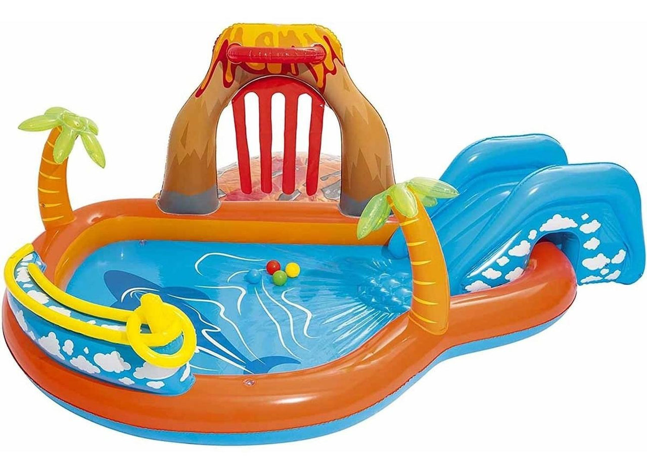 Centro de Juegos Alberca Inflable Lava Lago con Volcan 265 x 265 x 104 cm  Modelo  53069 Bestway