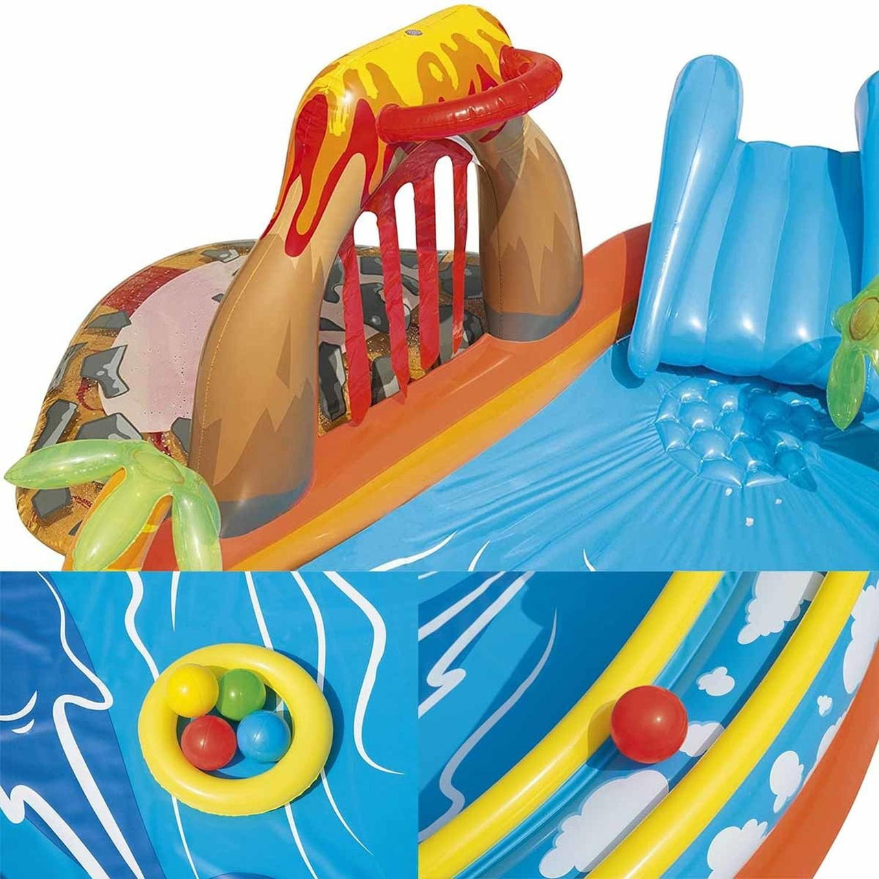 Centro de Juegos Alberca Inflable Lava Lago con Volcan 265 x 265 x 104 cm  Modelo  53069 Bestway