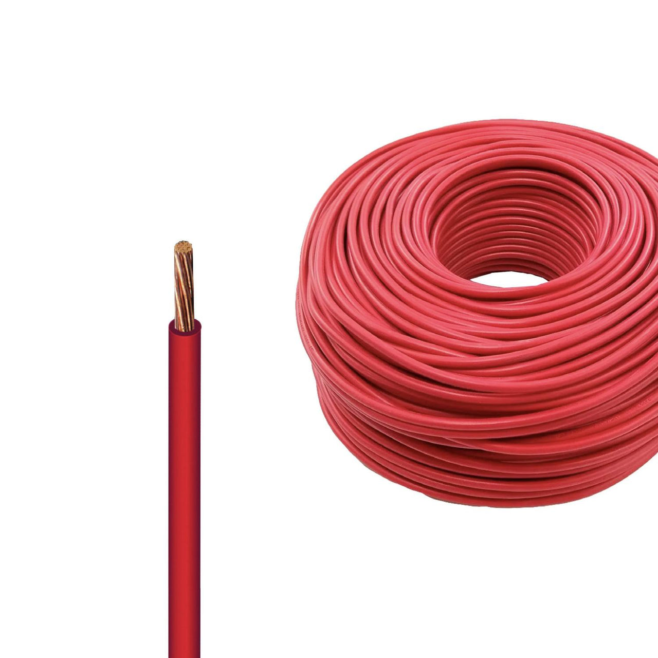 Cable Eléctrico De Cobre 100 Mts Tipo Thw Cal. 10 Rojo Adir