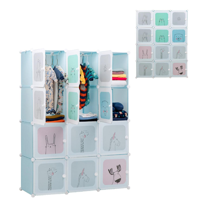 Closet Ropero Organizador Plastico 12 Cubos Infantil ArmableKINGDRAWERK12B