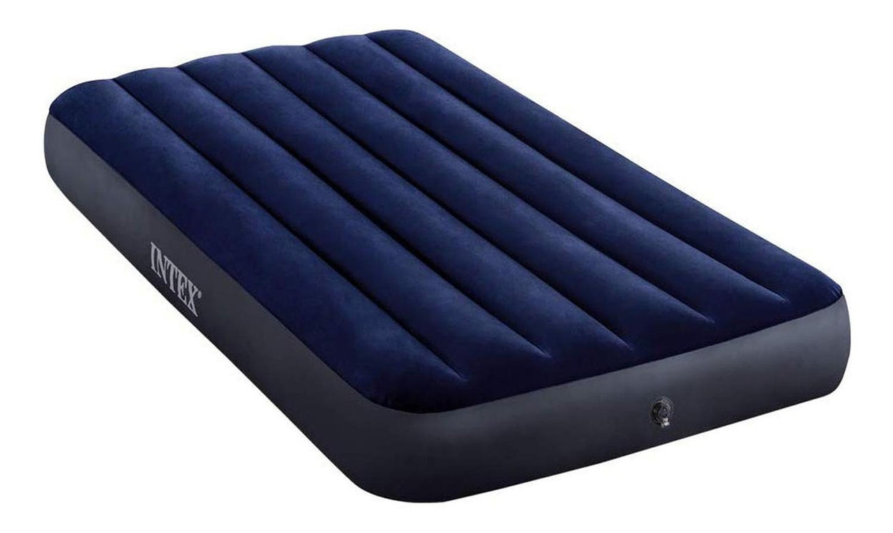 Colchon Cama Campismo Inflable Twin Clasica Azul 1 Per Intex