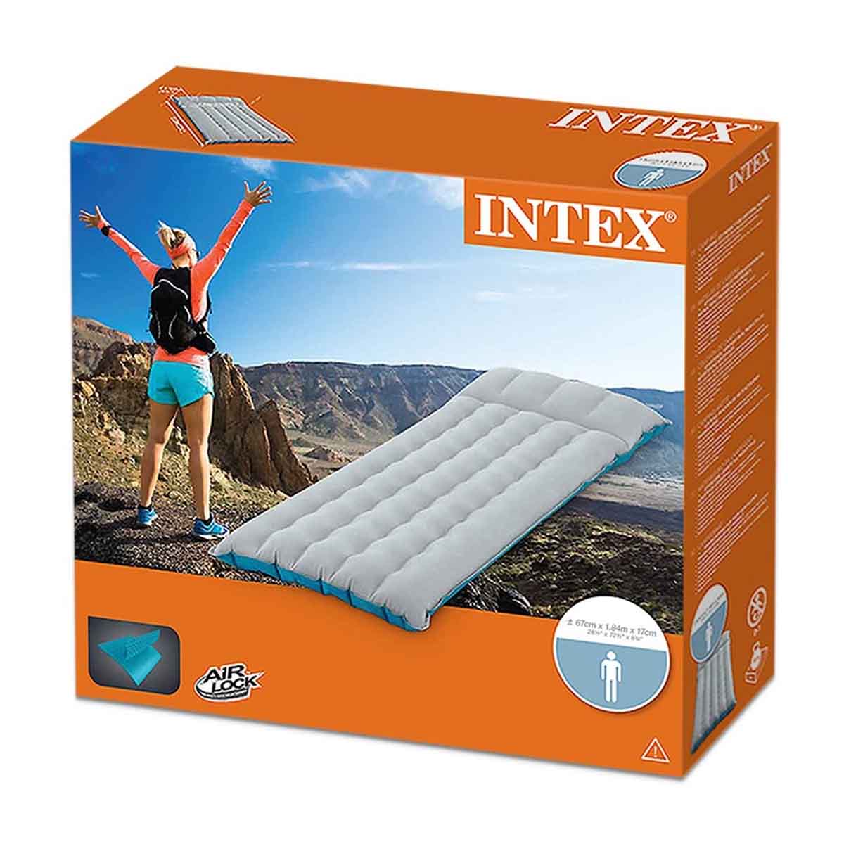 Colchon Colchoneta Inflable Para Camping 67x184x17 Cm Intex