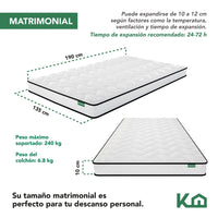 Thumbnail for Colchón Colchoneta Matrimonial En Caja Espuma Memory Foam