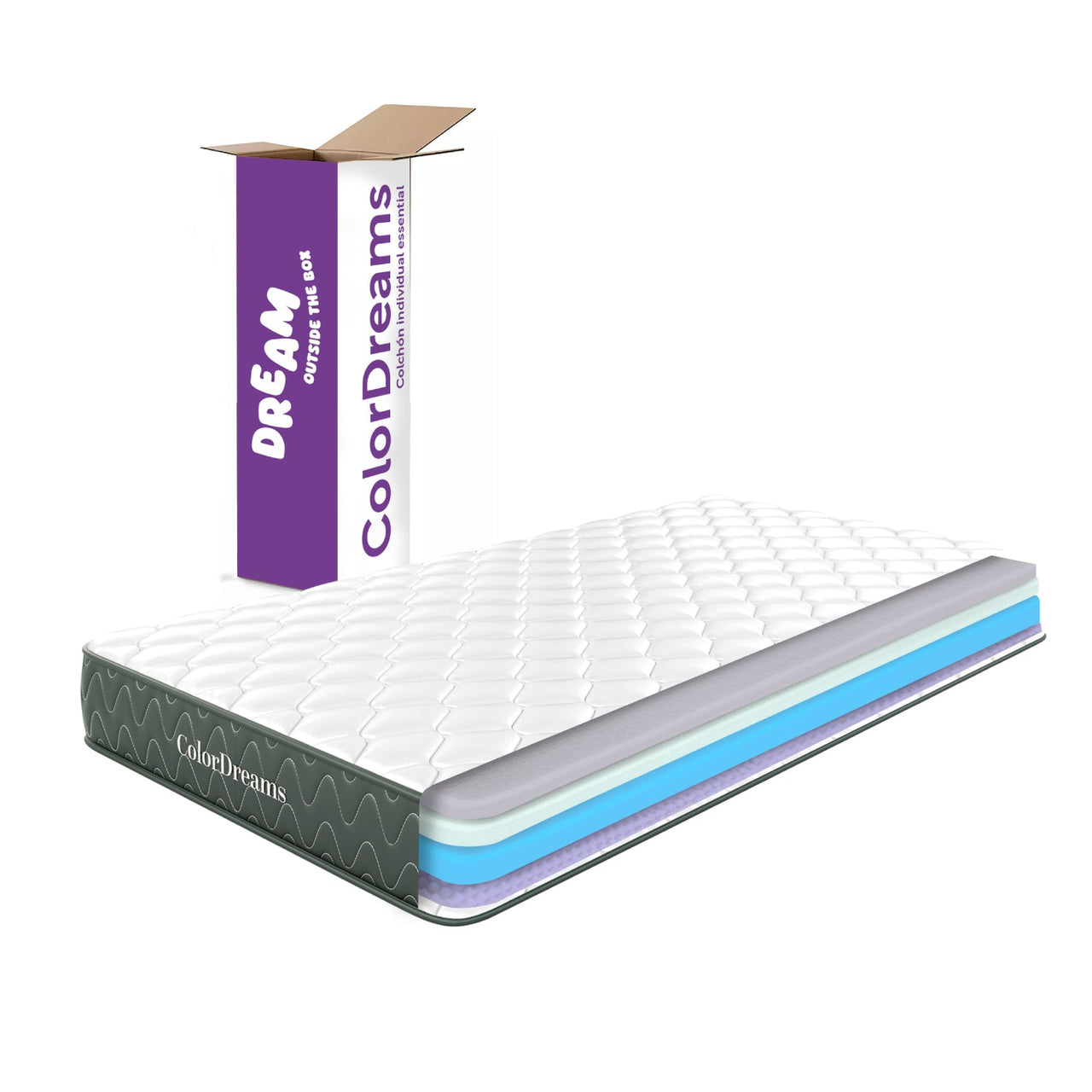 Colchón Individual en Caja Essential Memory Foam 100x190x18 cm ColorDreams