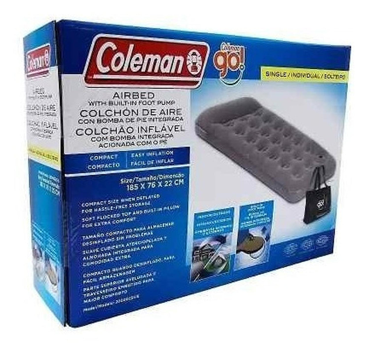 Colchon Individual GO con Bomba de Pie 2000025516 Coleman