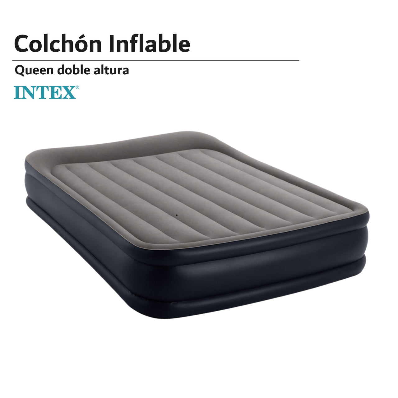 Colchon Inflable Campismo Queen Doble Altura + Bomba Intex