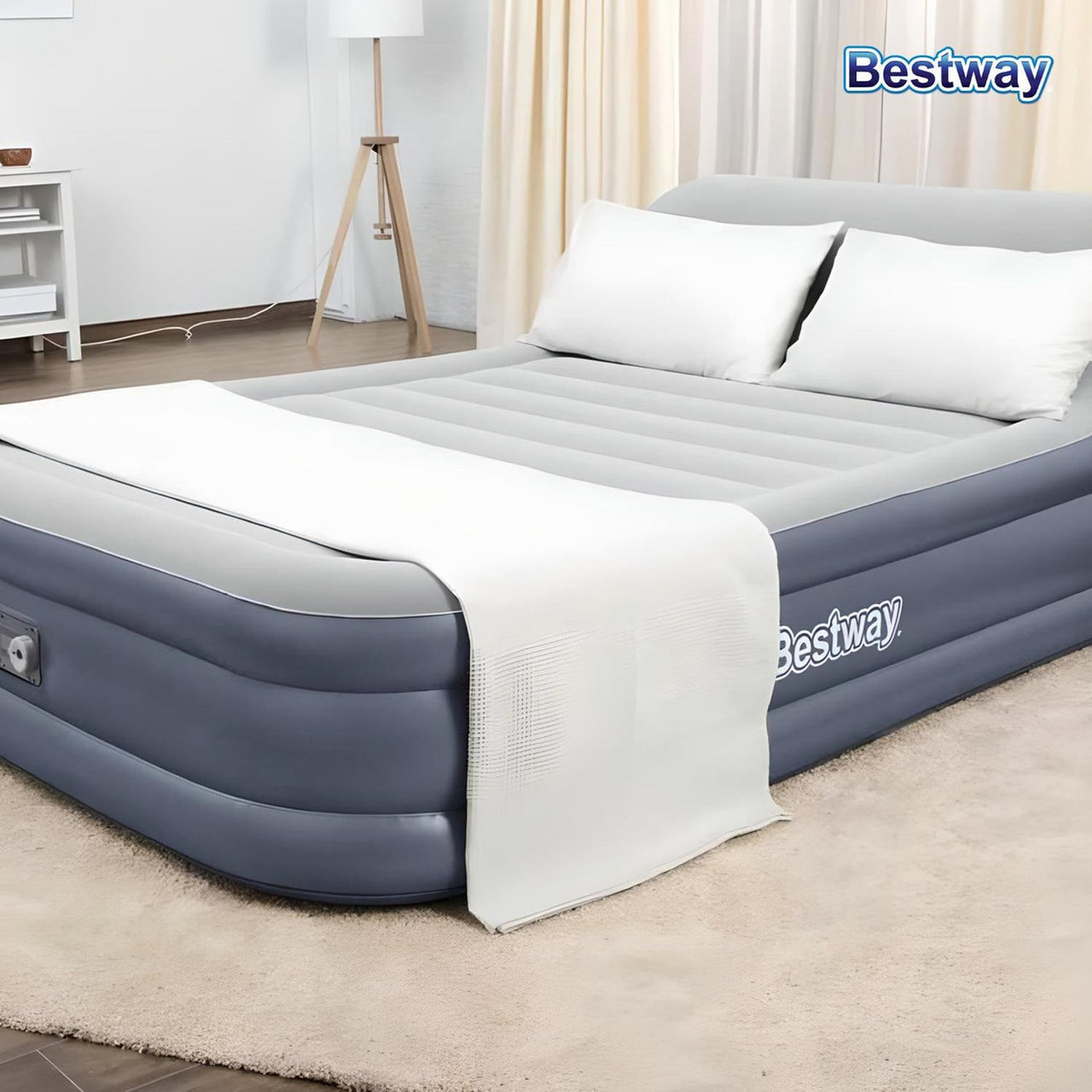 Colchón Inflable Queen Tritech con Cabecera y Bomba 226x152x84 cm 67924 Bestway