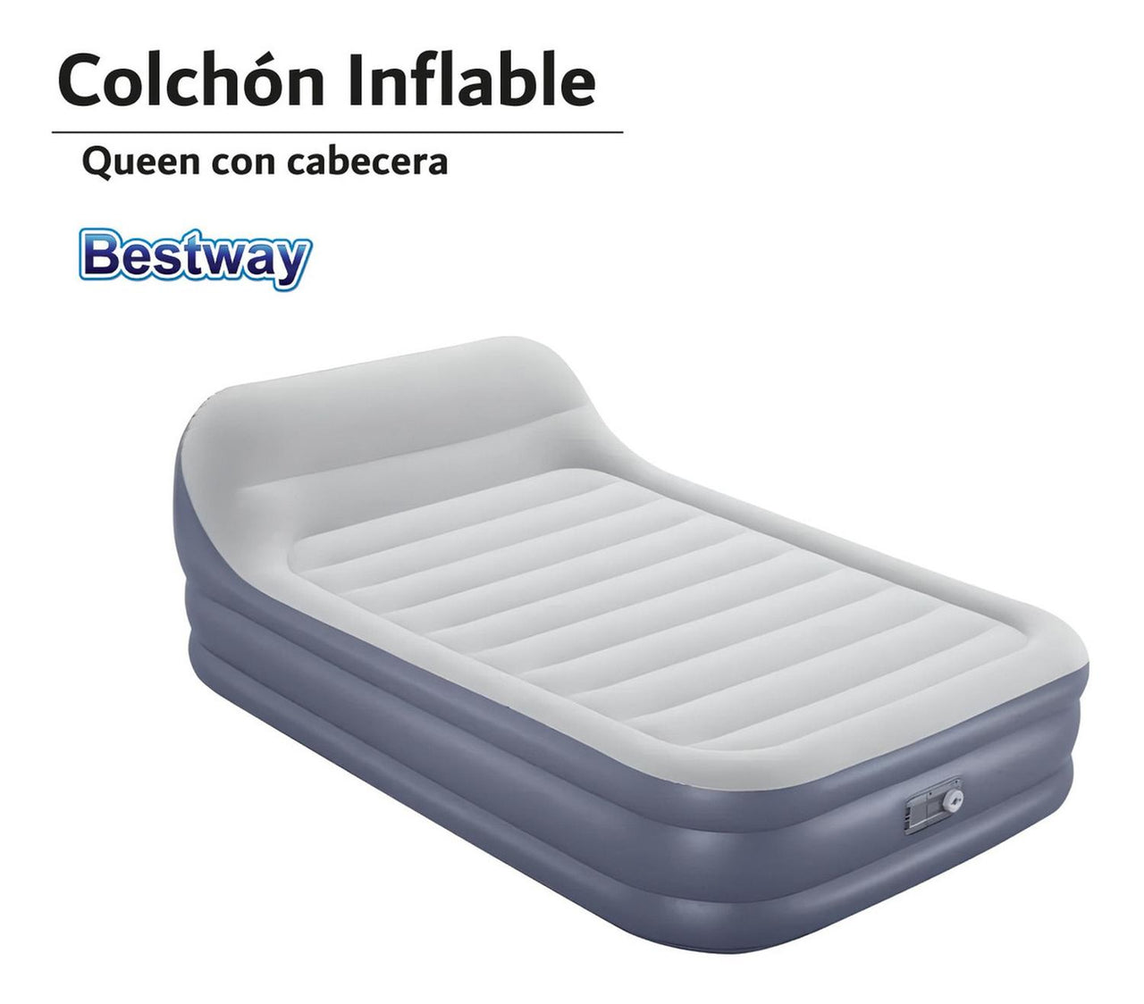 Colchón Inflable Queen Tritech con Cabecera y Bomba 226x152x84 cm 67924 Bestway