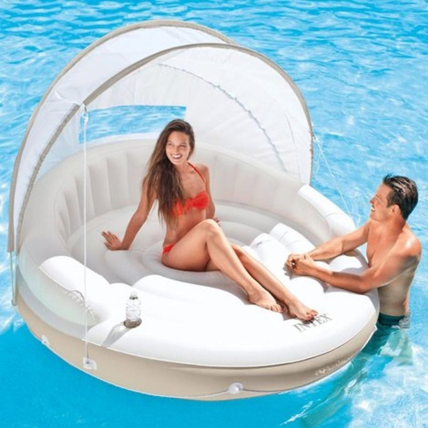 Colchon Isla Inflable Flotador Con Techo Canopy Lounge Intex58292EU-INTEX