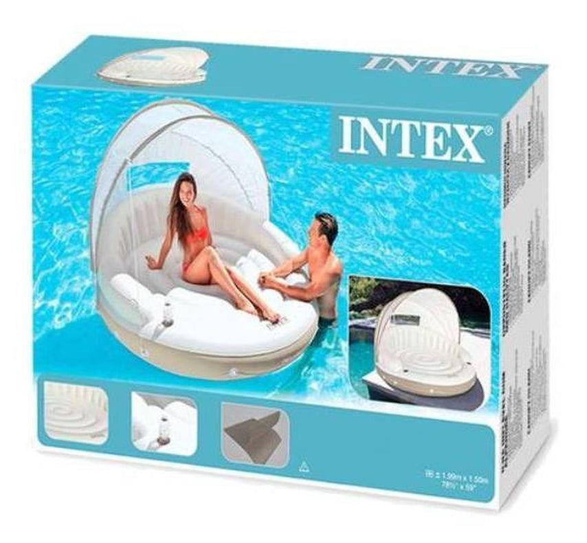 Colchon Isla Inflable Flotador Con Techo Canopy Lounge Intex58292EU-INTEX