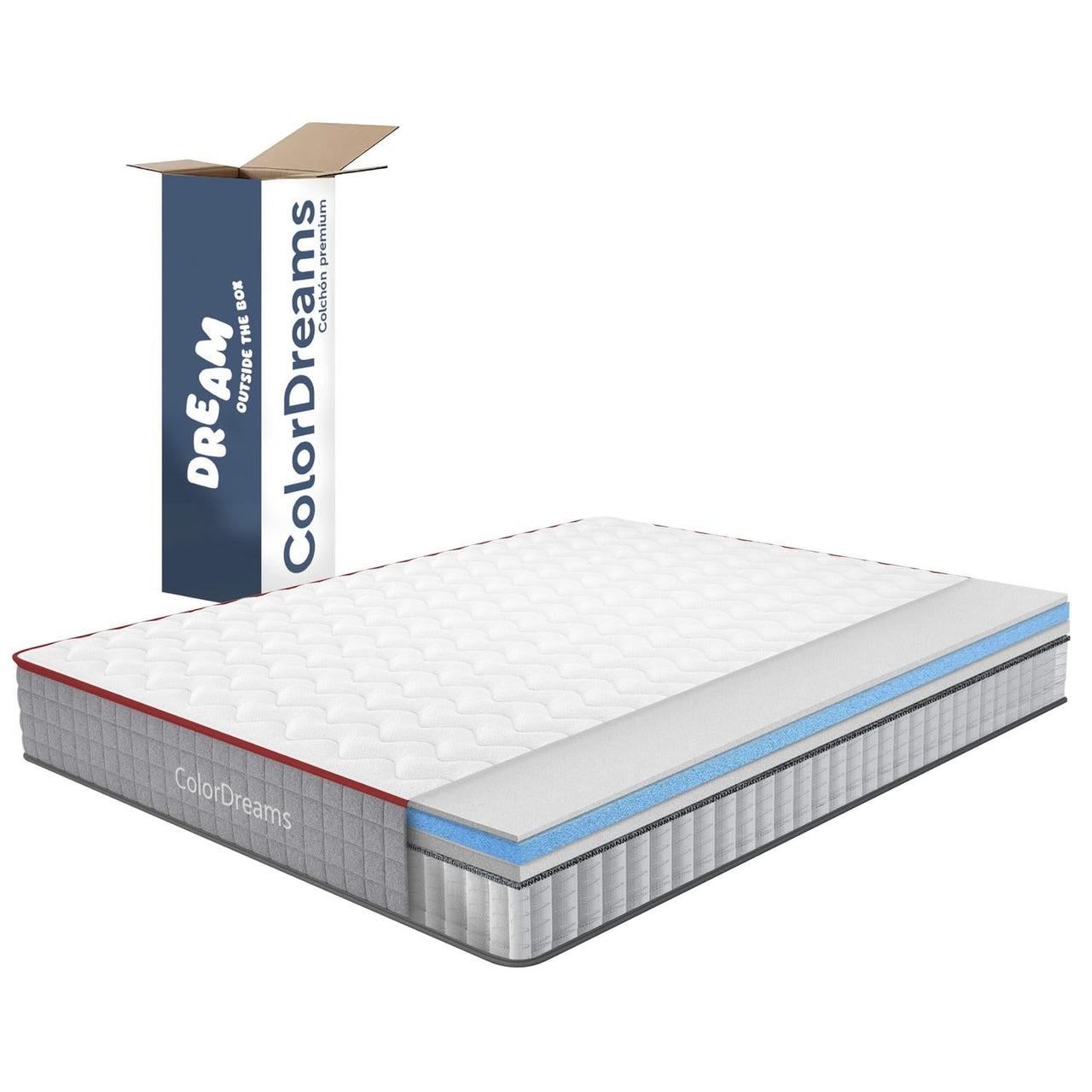 Colchón Queen Size Caja Híbrido Resorte Pocket + Espuma 20cm