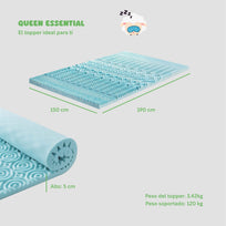 Colchoneta Topper Cubrecolchon Queen Size Espuma 5 cmTOPPER3Q