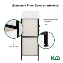 Comoda Cajonera 5 Cajones Mueble Organizador de Tela MaderaKINGCHEST5-1BW