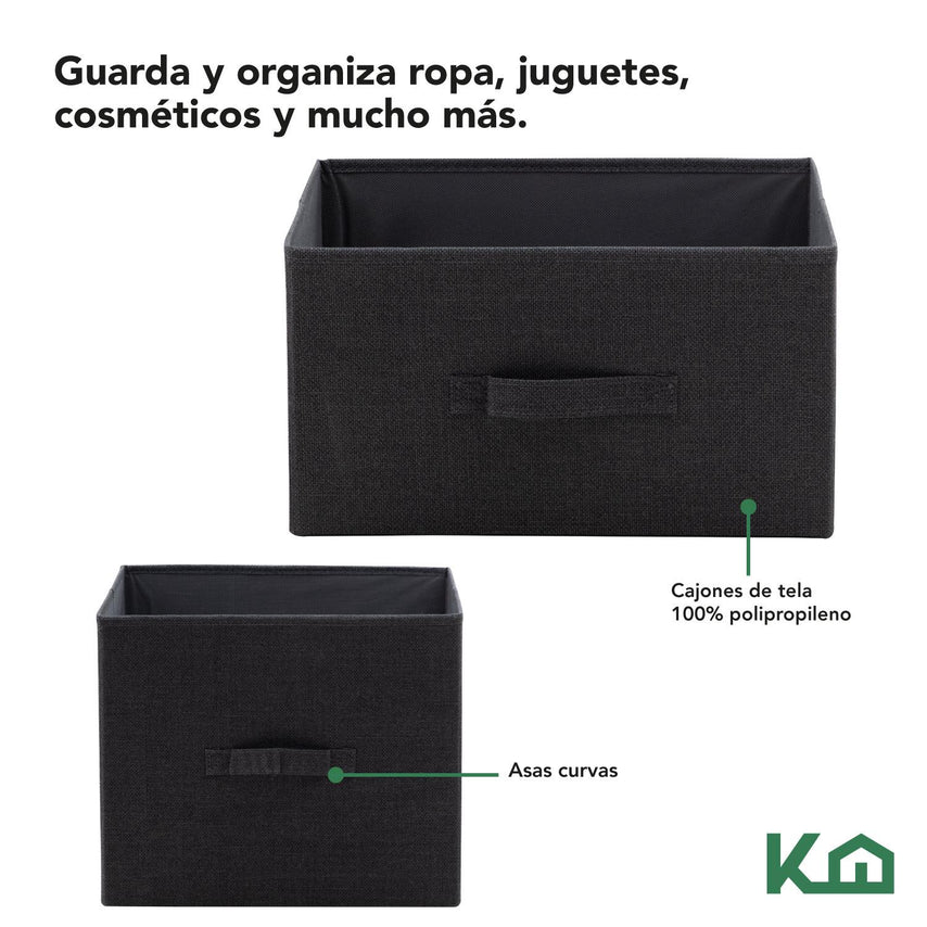 Comoda Cajonera 5 Cajones Mueble Organizador de Tela MaderaKINGCHEST5-1