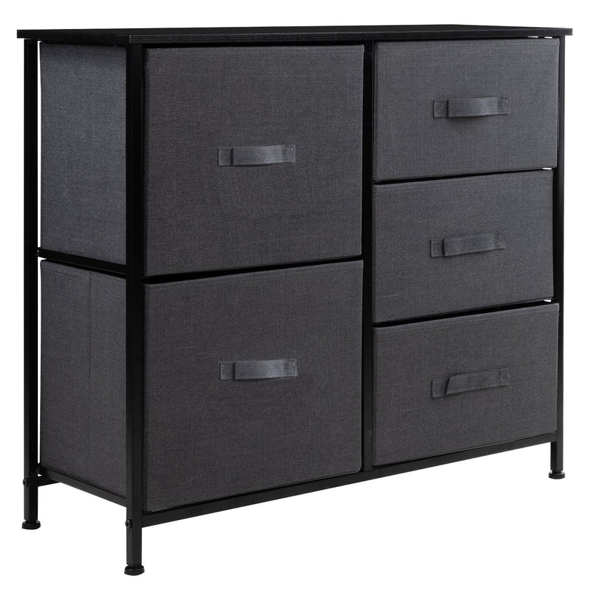 Comoda Cajonera 5 Cajones Mueble Organizador de Tela MaderaKINGCHEST5-1