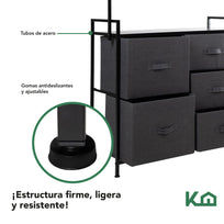 Cómoda Cajonera con 5 Cajones de Tela Rack Perchero ClosetKINGCHEST5-2