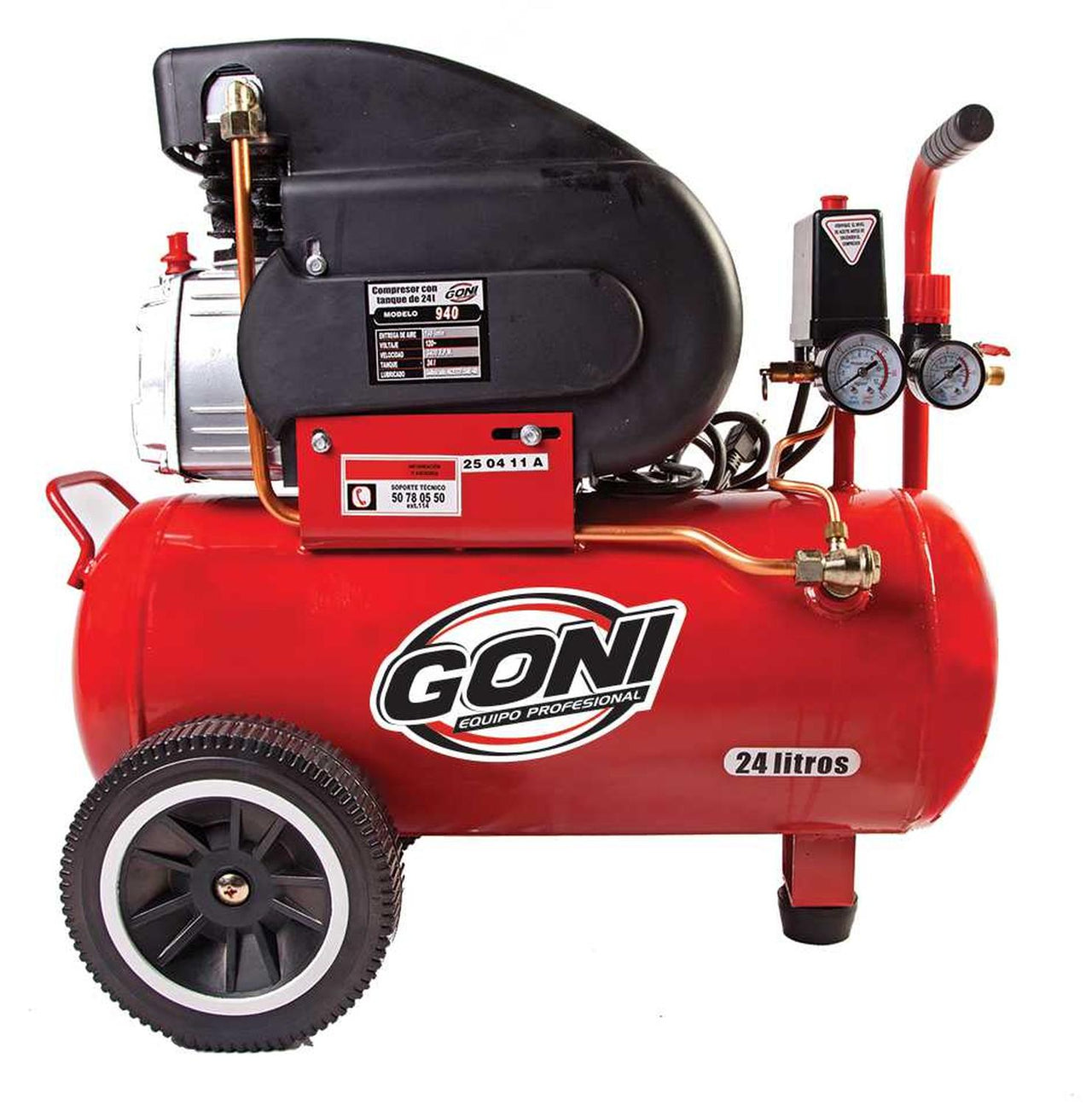 Compresor De Aire Eléctrico Goni 940 Bifásica Rojo 127v 60hz