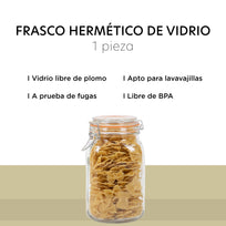 Contenedor para Almacenaje Cristal con Tapa Hermetica 1.5 Litros COLORJAR1 - 5 ColorHomeCOLORJAR1 - 5