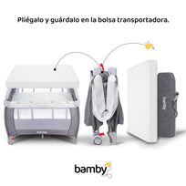 Corral Cuna De Bebe Plegable Con Colchon Impermeable 100 x 70 CMCOMBO-BAMBYD-1